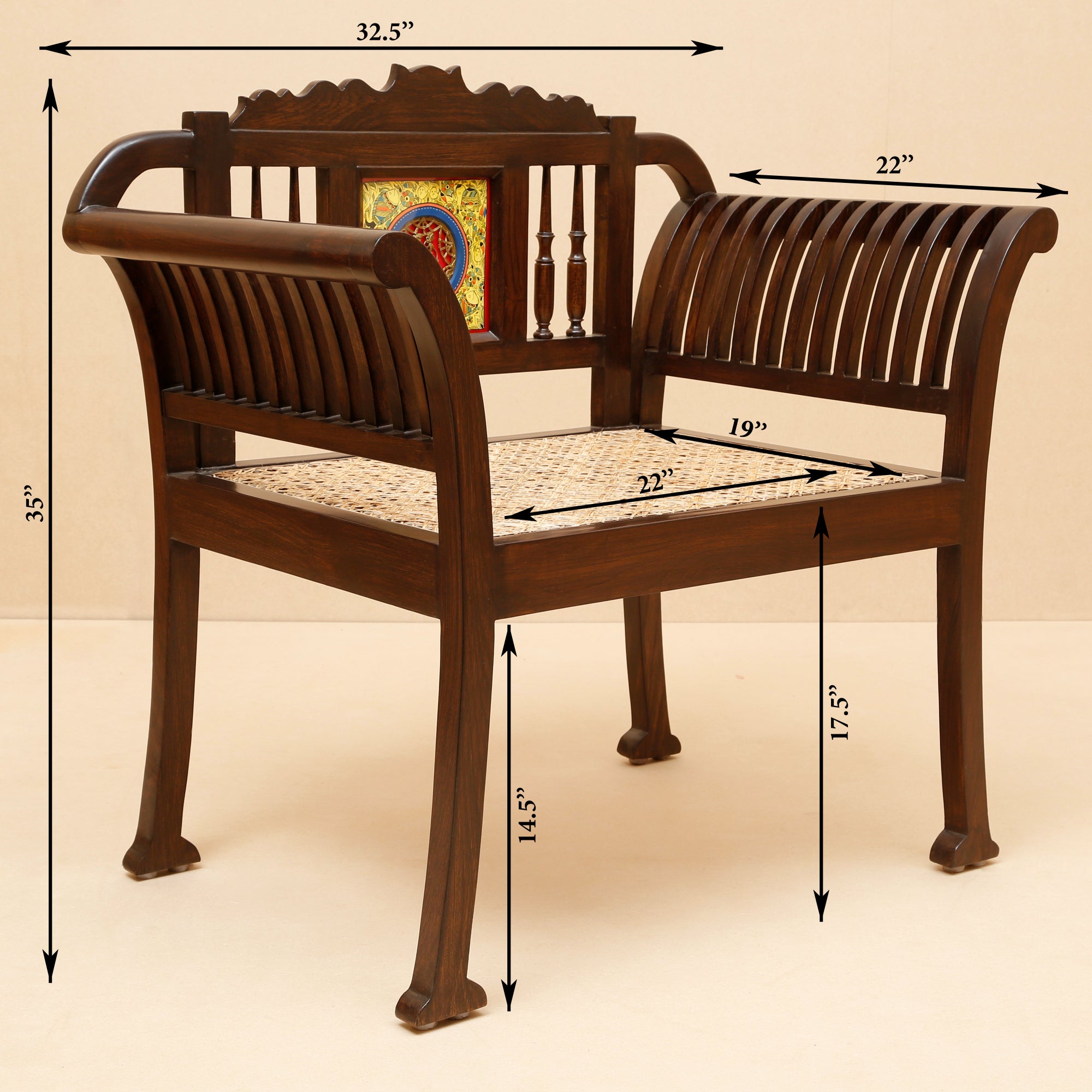 OoNA ALPA AAC300162 Teakwood Single Seater Chair