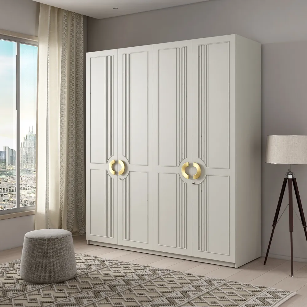 SW 4 DOOR WARDROBE AKIRA - PUMIC GREY SPACEWOOD