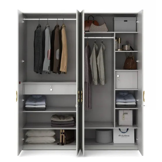 SW 4 DOOR WARDROBE AKIRA - PUMIC GREY SPACEWOOD