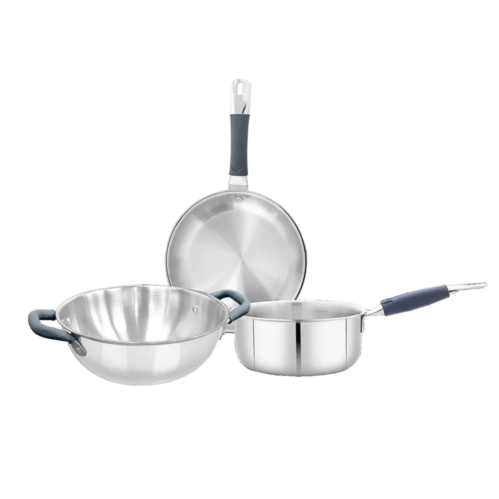 SHRI & SAM JHC-311-4- SS COOKWARE TRIPLY S/4 SET SHRI & SAM