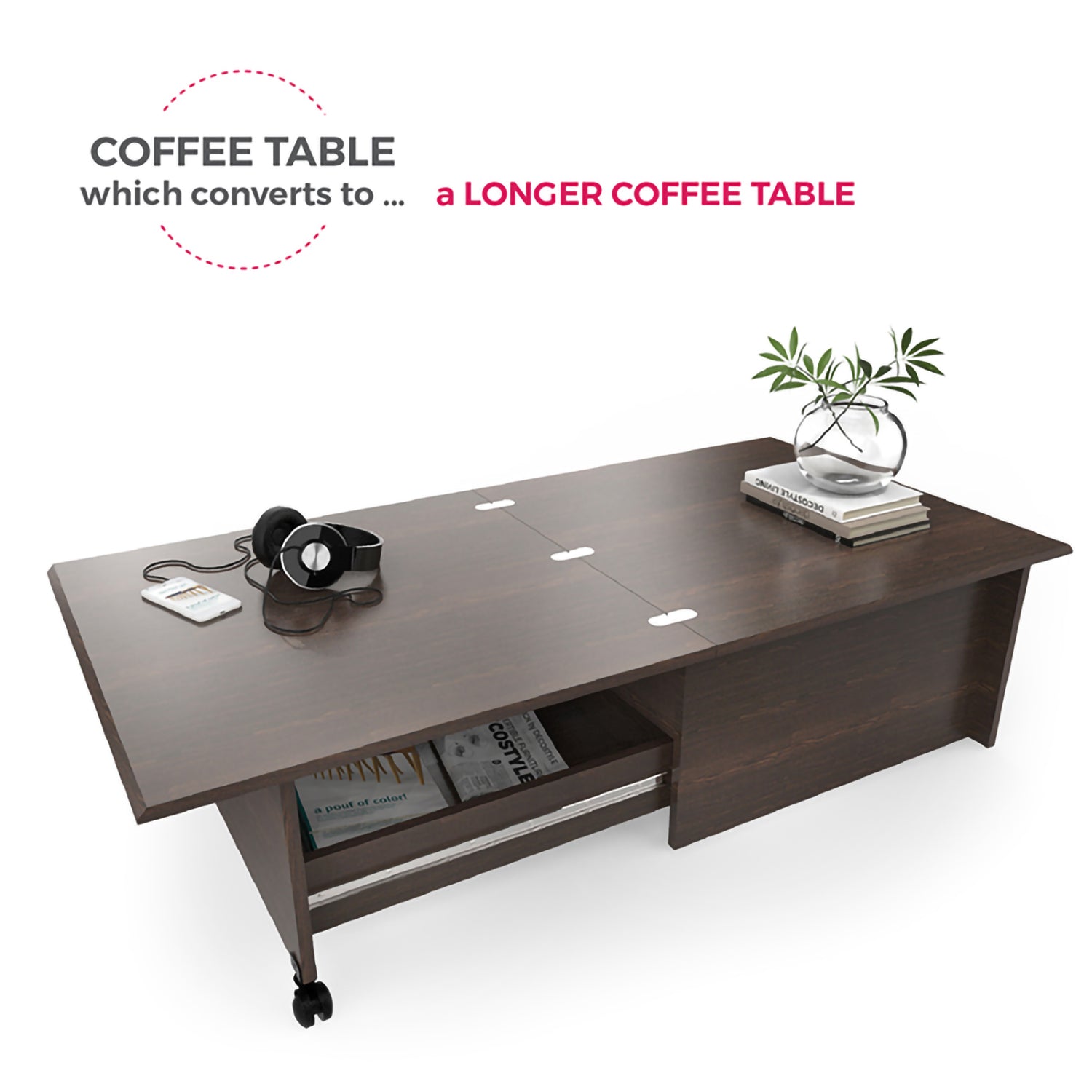 DECOSTYLE DC2D101 WES Multipurpose Coffee Table Wenge