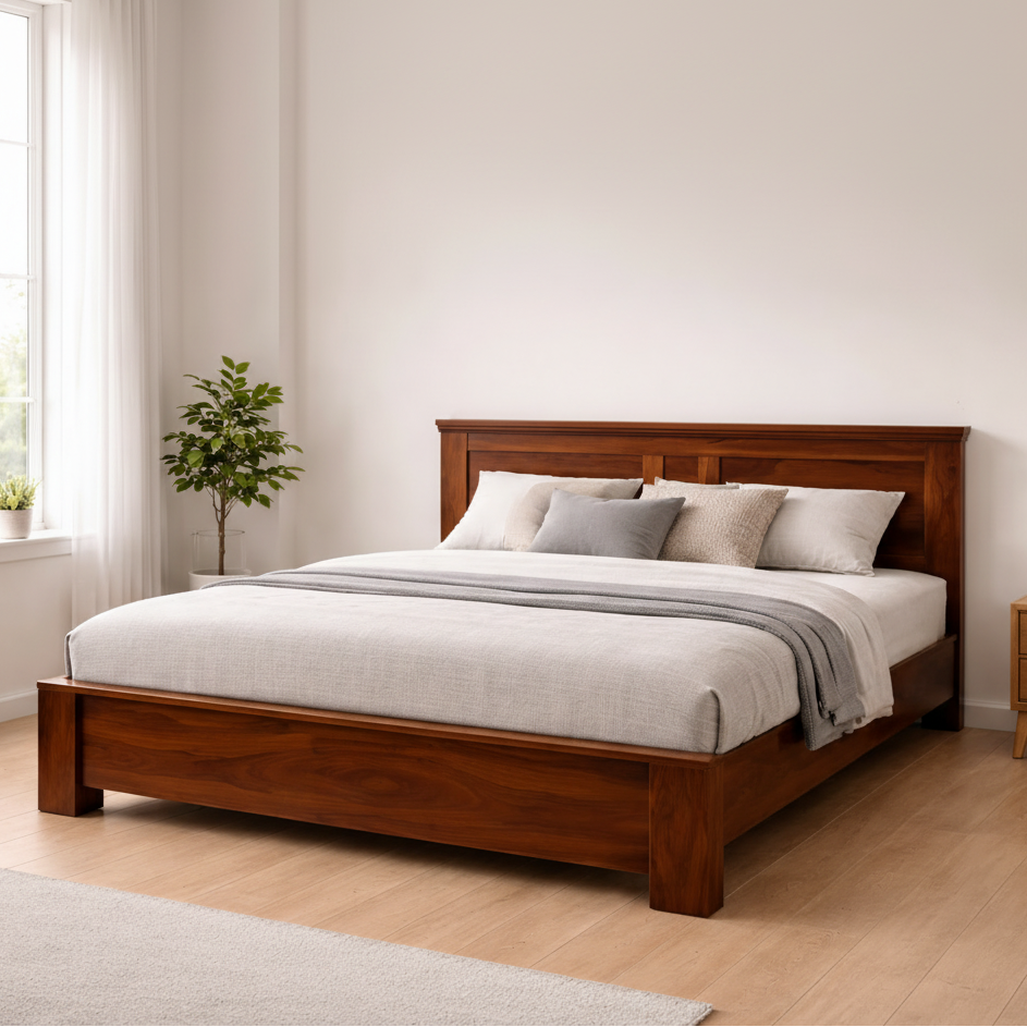 SW QUEEN BED LOUIS WITHOUT STORAGE SHEESHAM FINISH SPACEWOOD