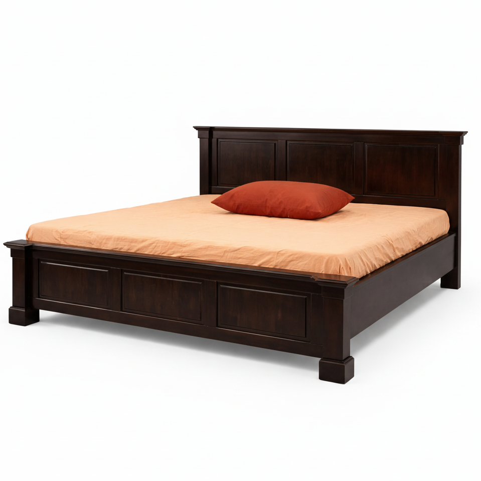 ARENA KING  BED VIVANTA 182X198 CMS RUBBER WOOD PLUS COLR WENGE ARENA