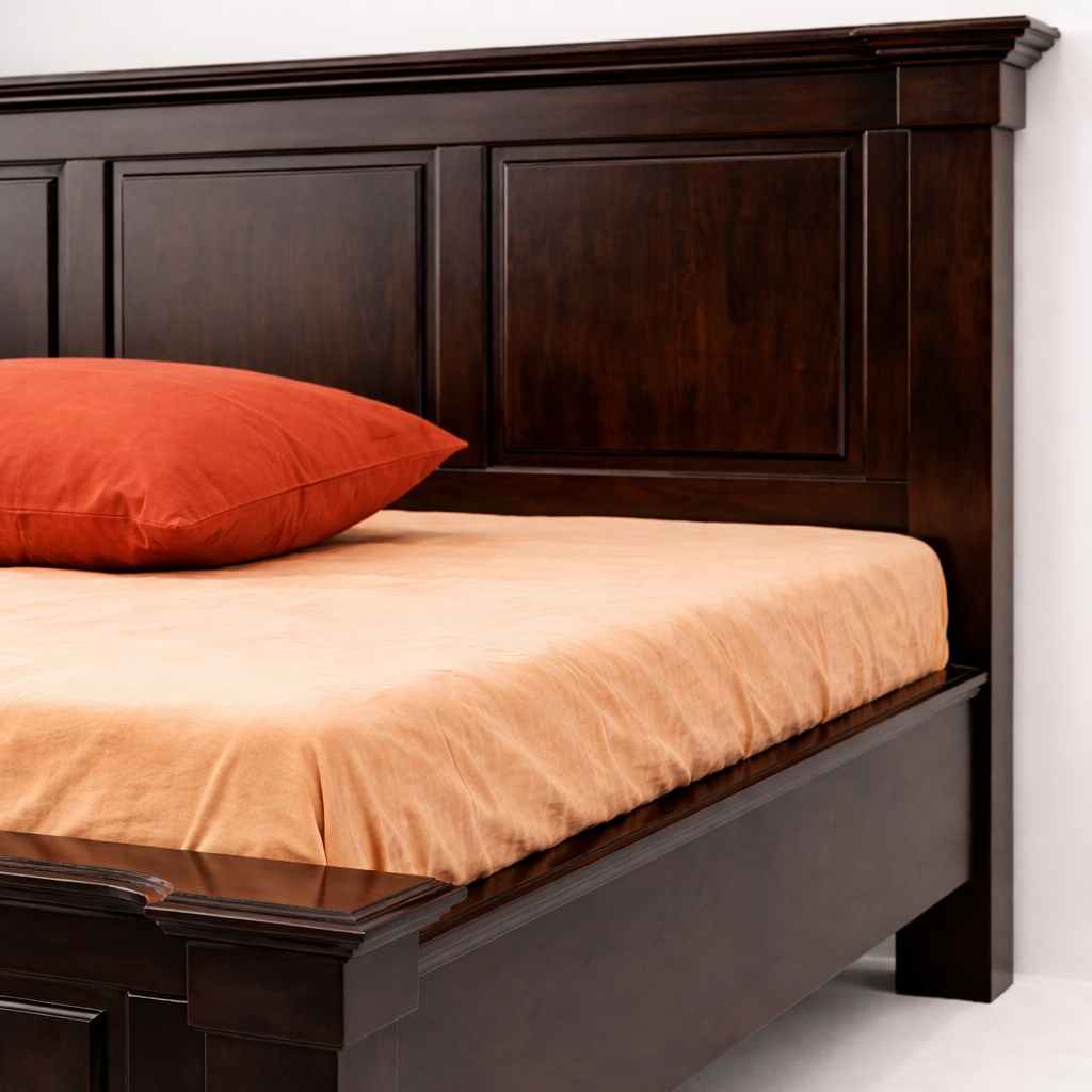 ARENA KING  BED VIVANTA 182X198 CMS RUBBER WOOD PLUS COLR WENGE ARENA