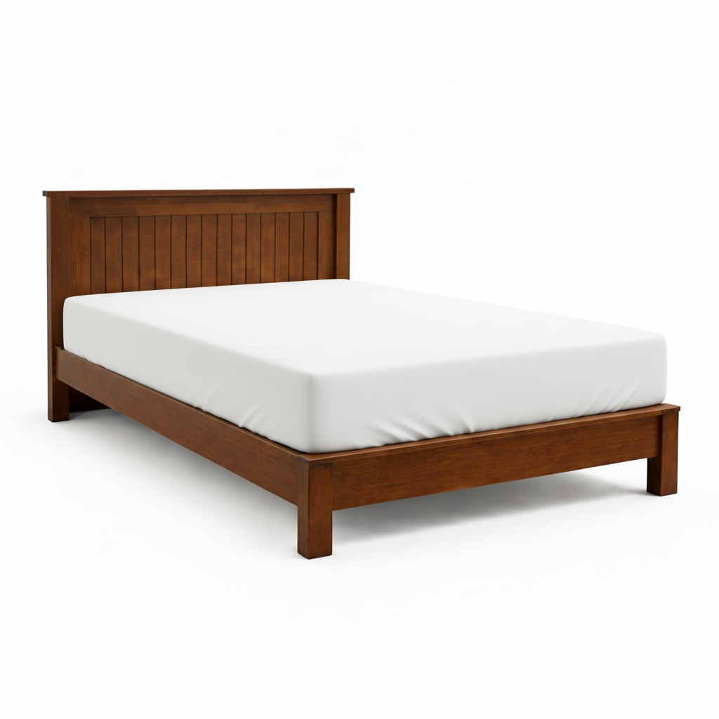 ARENA SINGLE BED RAYTON 77X160 CMS RUBBER WOOD COLOR WALNUT ARENA