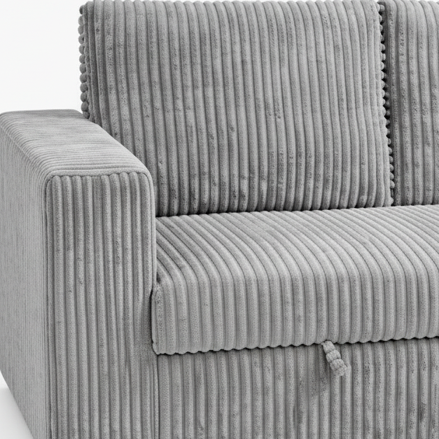 ARENA SOFA BED L- SHAPE 974-5 LIGHT GREY PVC LEGS ARENA