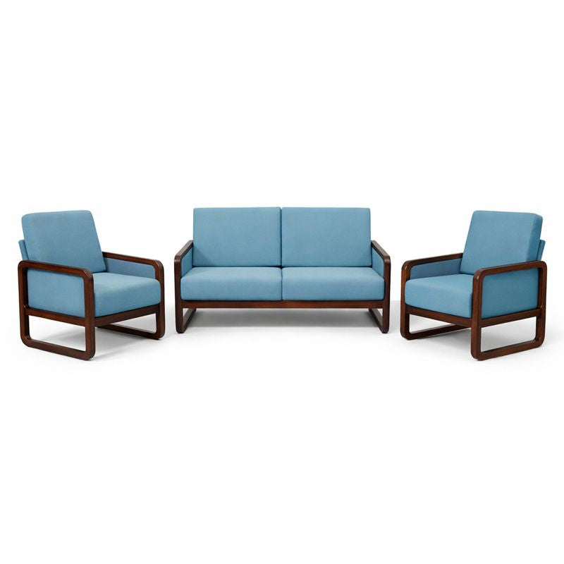 ARENA  SOFA SET (3+1+1) NEW TEXAS WALNUT MATT GREY UPHOLSTRY ARENA