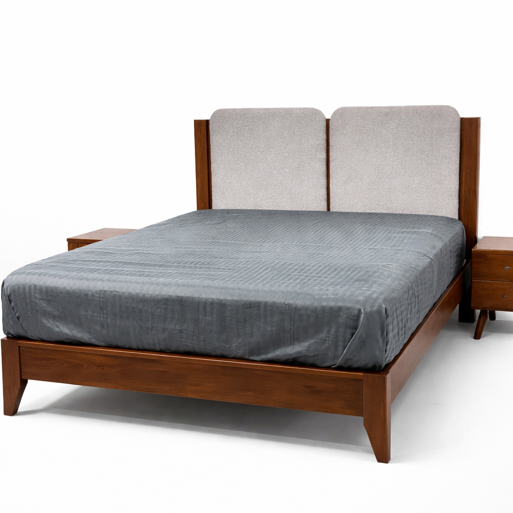 ARENA BED LANCASTER WALNUT WITH CUSHION SILVER ARENA