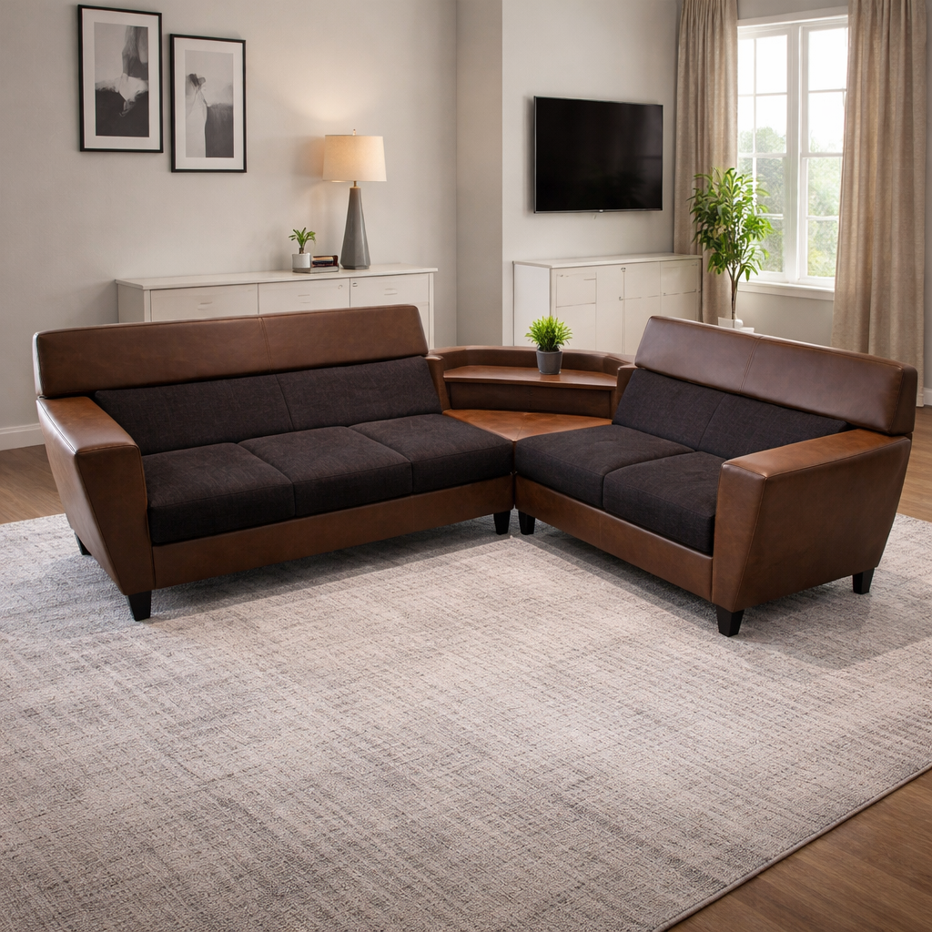 GODREJ VERTEX L SHAPE SOFA RH SLITHR PEBBL+DK GREY GODREJ