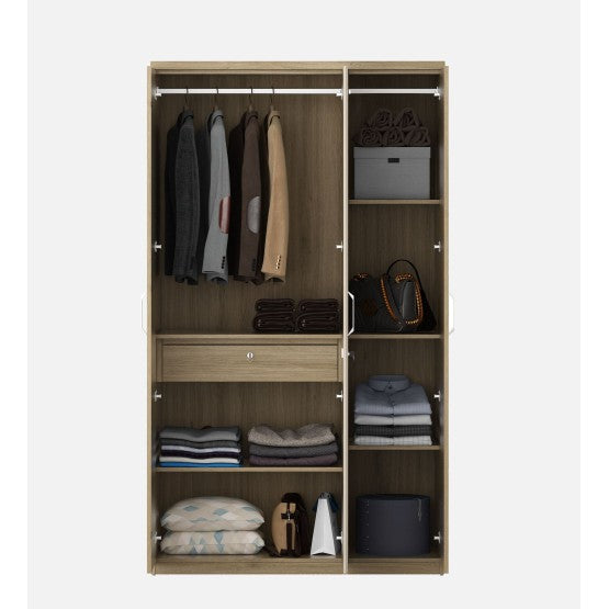SW 3 DOOR WARDROBE CLEO - SANTANA OAK & BAMBOO FLUTE SPACEWOOD