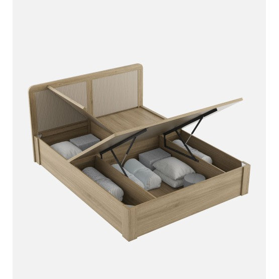 SW KING BED CLEO WITH 3/4 LIFTON STORAGE - SANTANA OAK & BAMBOO SPACEWOOD