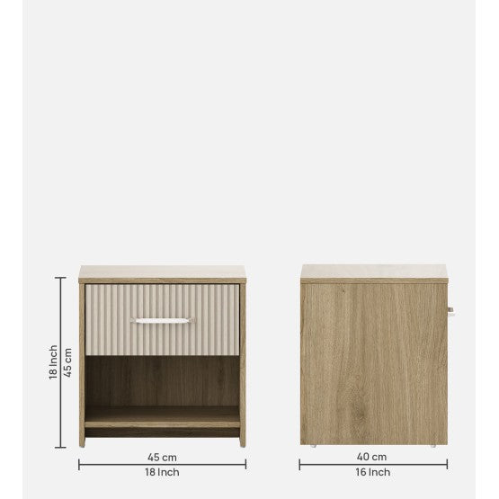 SW BED SIDE CLEO - SANTANA OAK & BAMBOO FLUTE SPACEWOOD