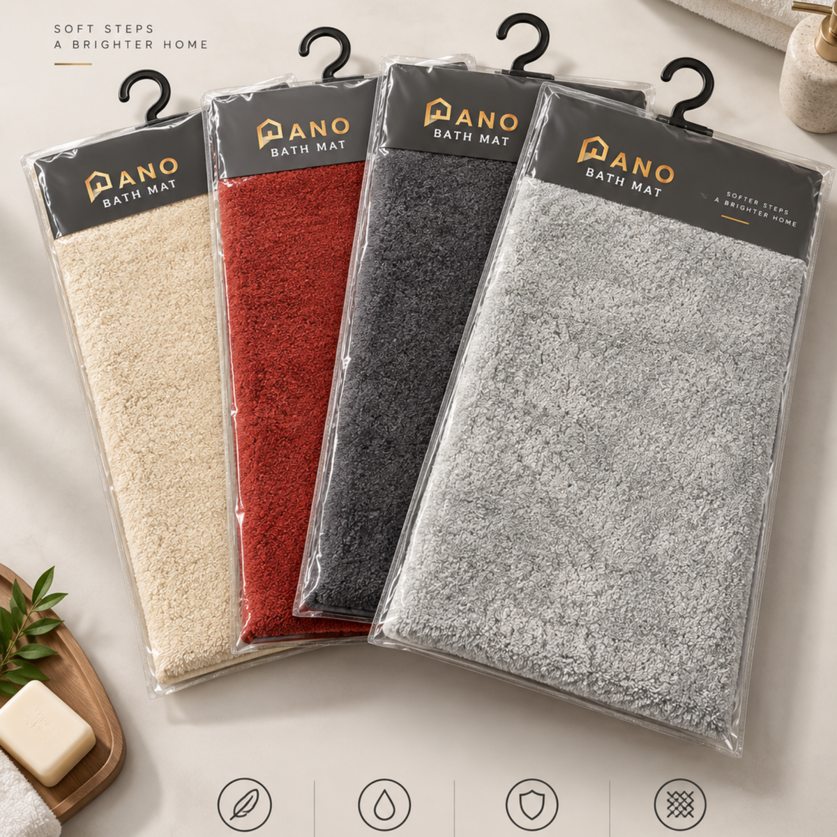OONA SF Pano Grid S/2 Plain 40x60 Door Mat OONA