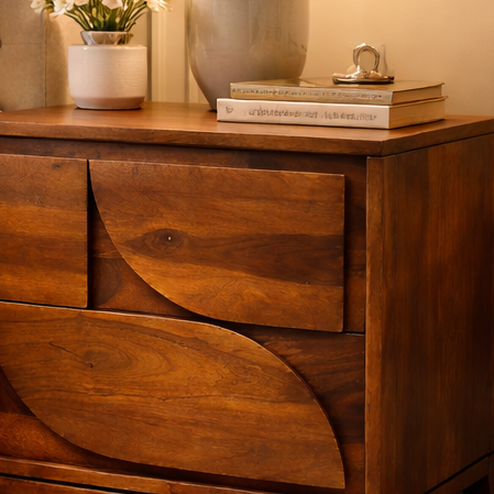 ARENA BEDSIDE 2 2188 2 DRAWER LUNAR SHEESHAM/ACACIA LHB ARENA