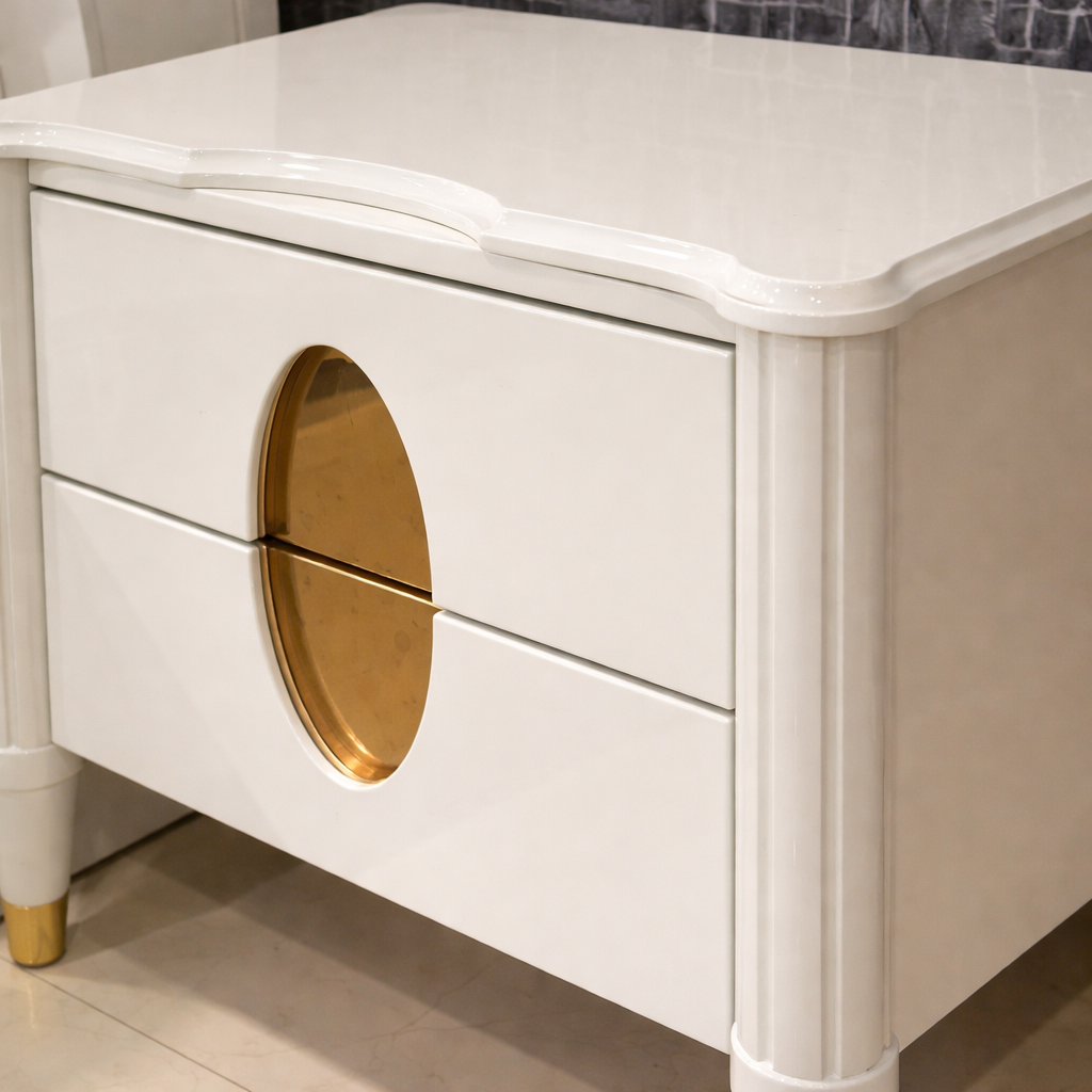 ARENA BEDSIDE TABLE PA126 CHAMPAGNEE GOLD 595X395X600 ARENA