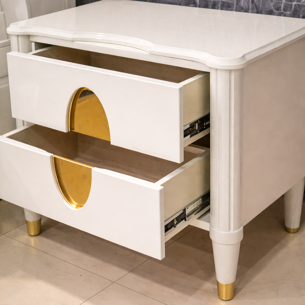 ARENA BEDSIDE TABLE PA126 CHAMPAGNEE GOLD 595X395X600 ARENA