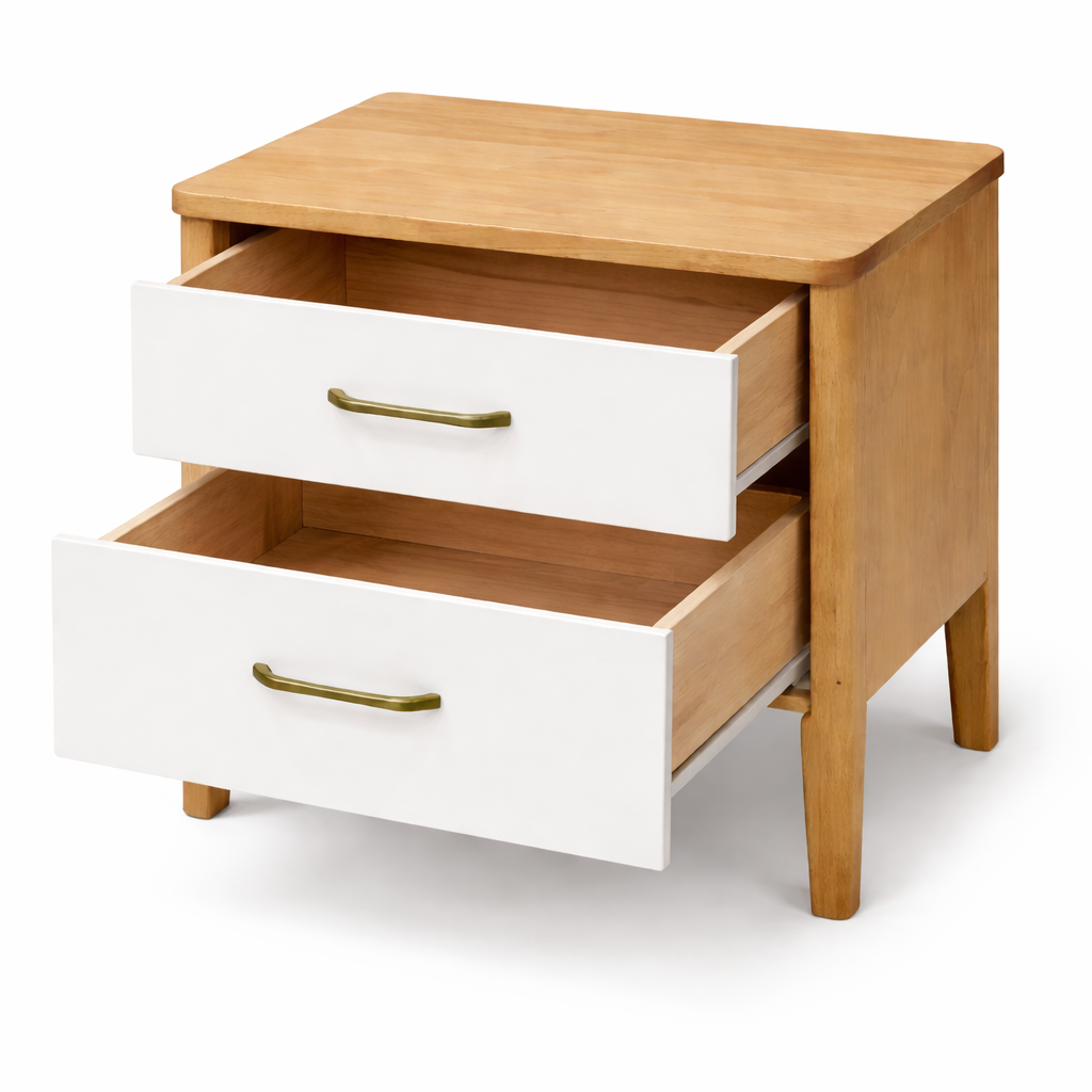 ARENA  BED SIDE TABLE ASTERIA  RUBBER WOOD NAT OAK+ WH COLOR ARENA