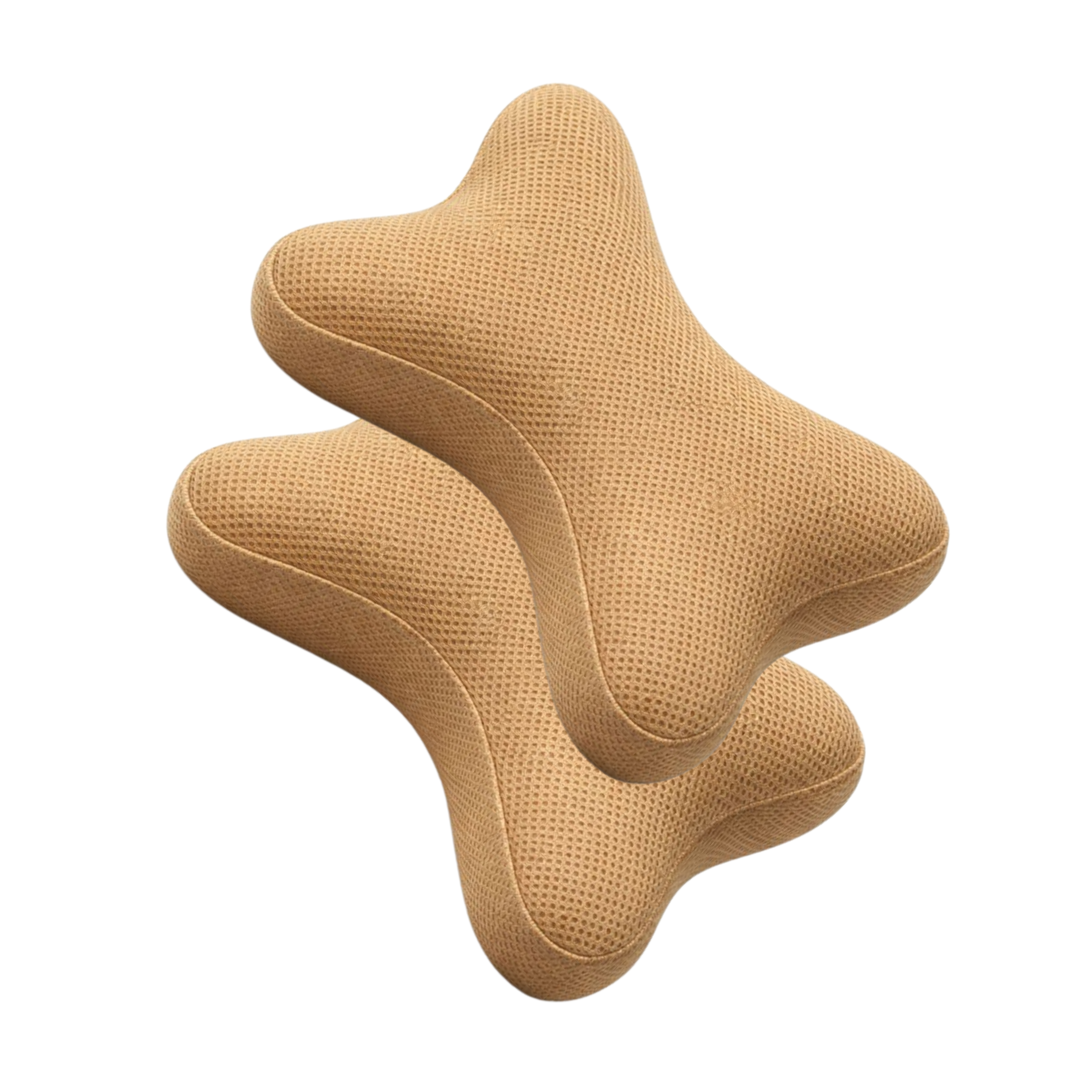 ARENA BONE SHAPE NECK PILLOW S/2 EVBSCP04 MESH BROWN ARENA