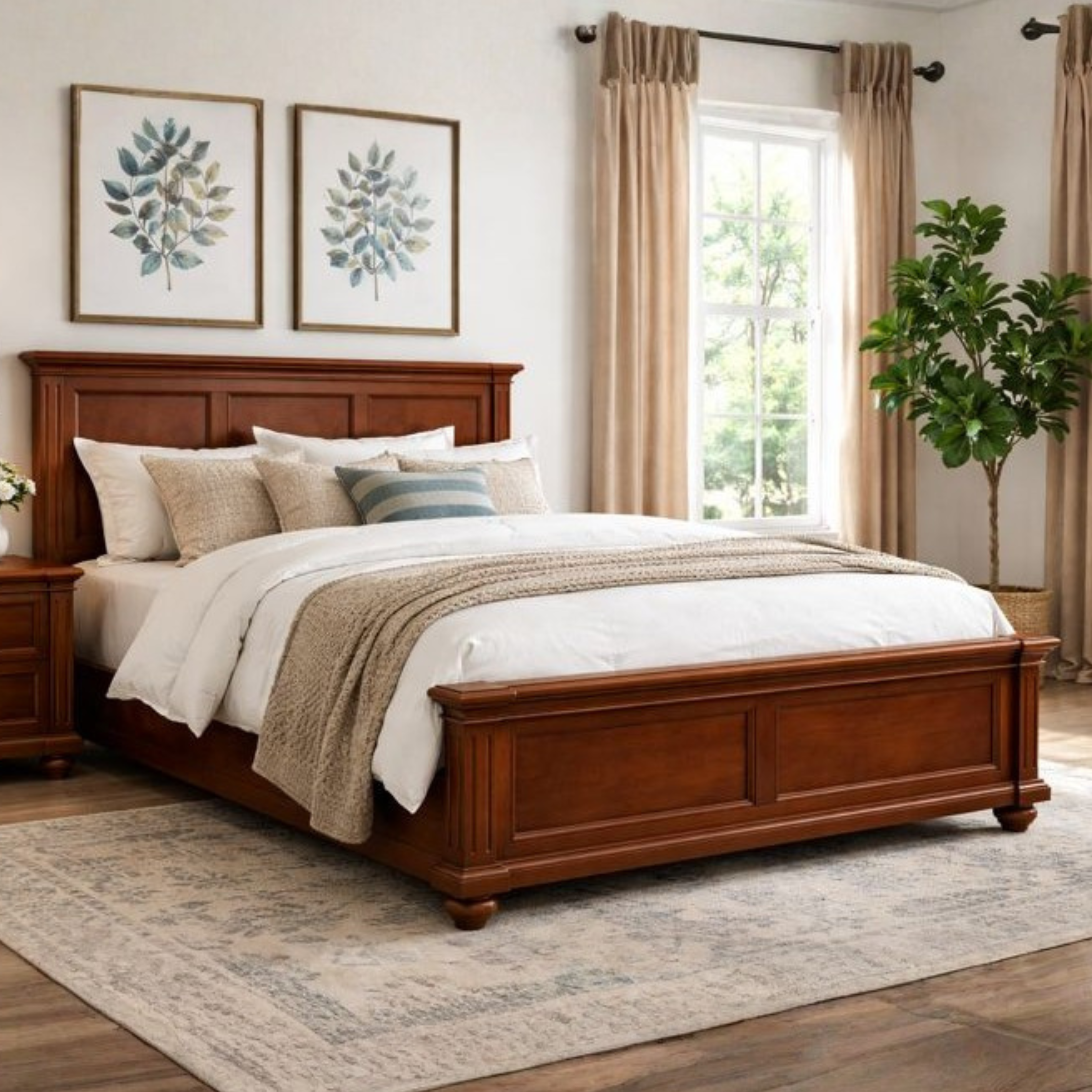 OONA KING SIZE BED TRADITION HONEY BROWN OONA