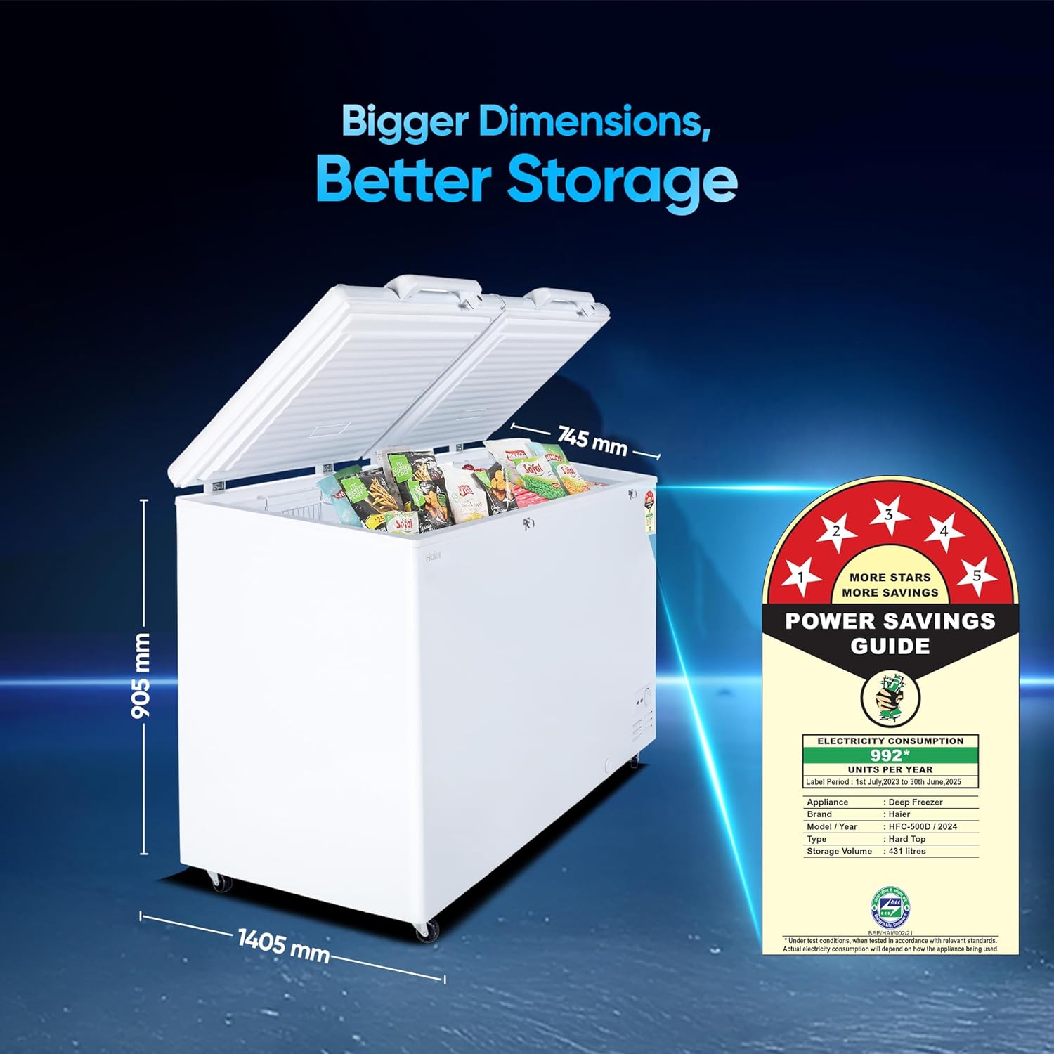 HAIER DEEP FREEZER HFC-500DM5    500 LTRS HAIER