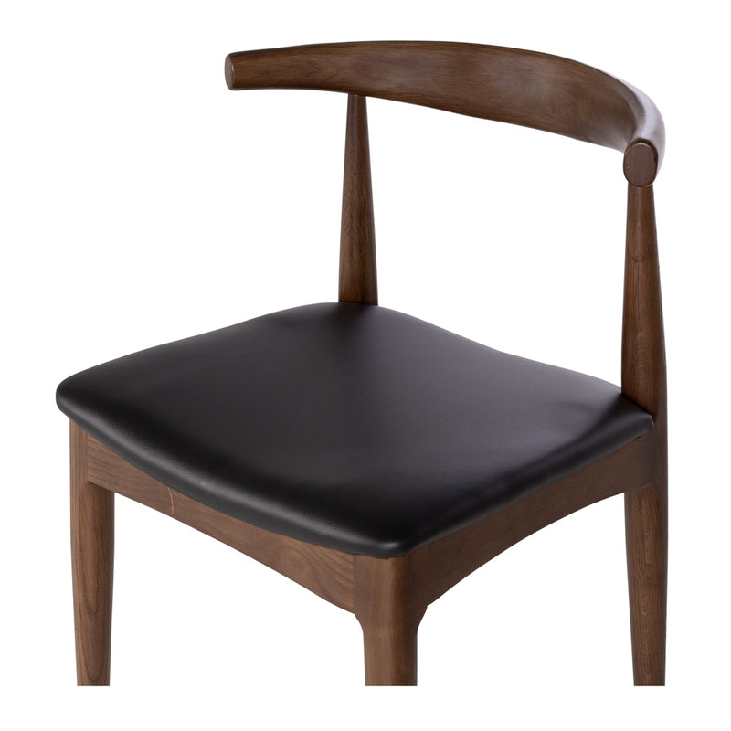 ARENA BULL Chair Black Walnut Finish Rubber Wood