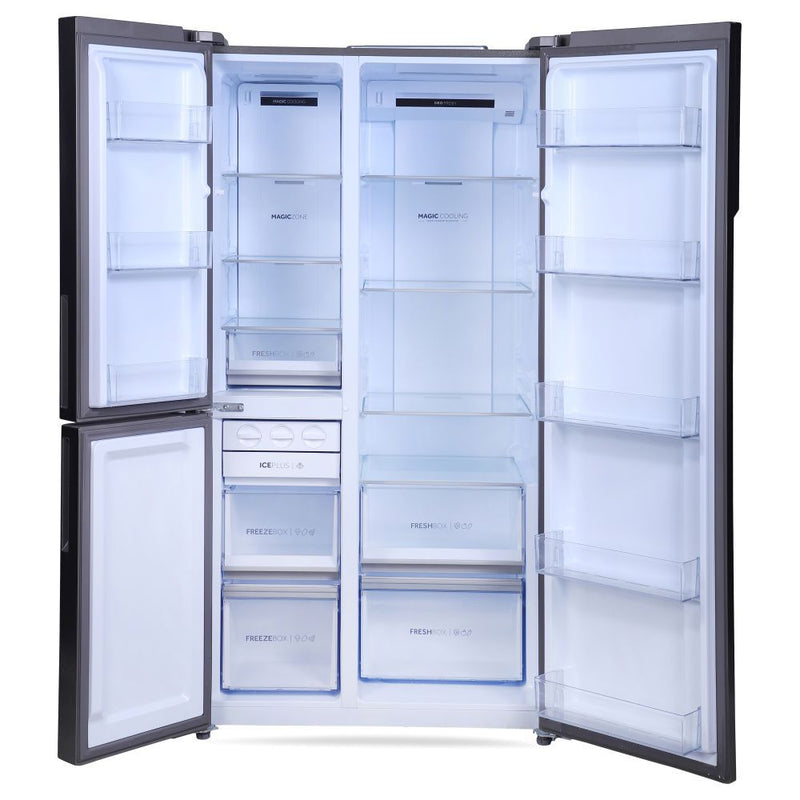 HAIER HRT-683IS 628 LTR 3 Door Convertible Side by Side Refrigerator