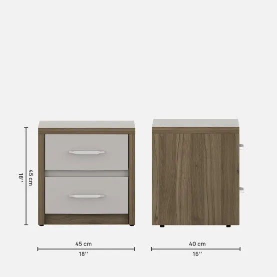SW BED SIDE TABLE NORA PVC HD - LYON WALNUT CMM Arena Retails Pvt Ltd