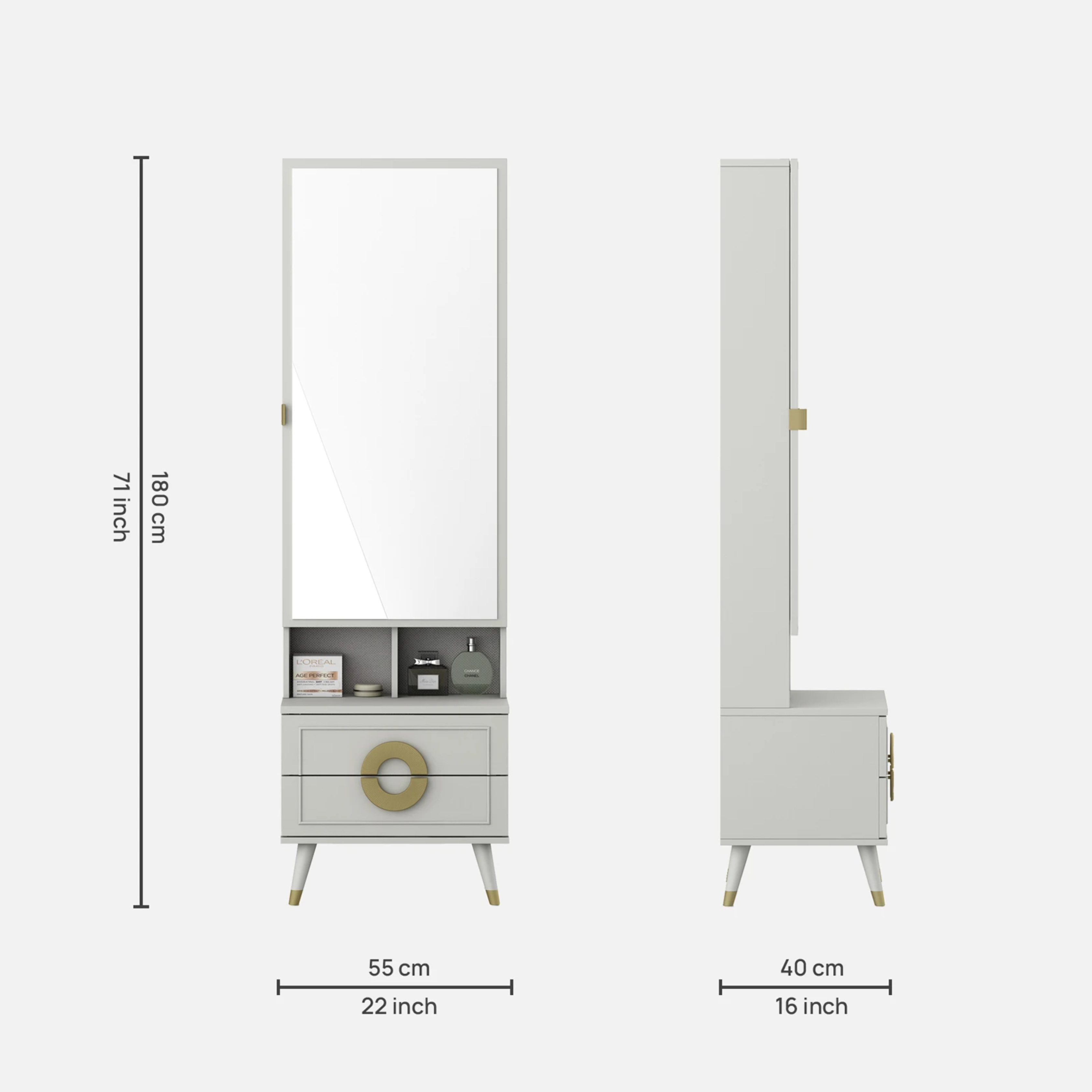 SW DRESSING TABLE AKIRA - PUMIC GREY 42 SPACEWOOD