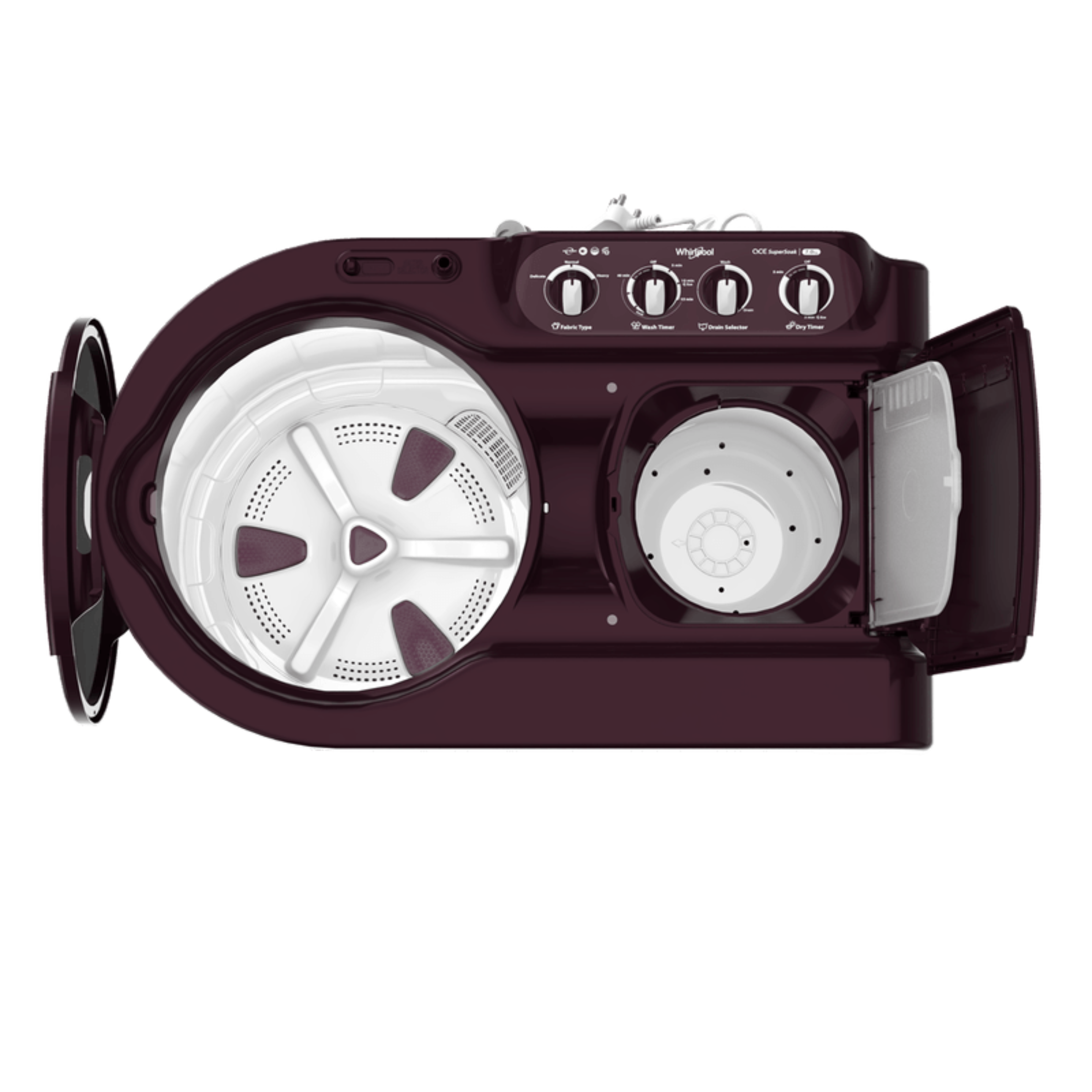 WHIRLPOOL SEMI AUTOMATIC ACE 7/0 SUPER SOAK (5YR)  WINE 7 KG WHIRLPOOL