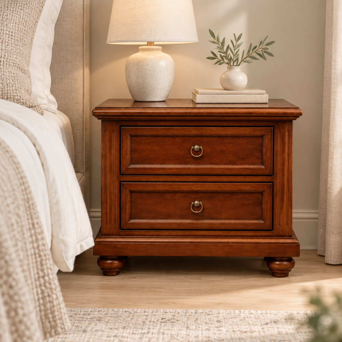 OONA BED SIDE TABLE TRADITION HONEY BROWN OONA