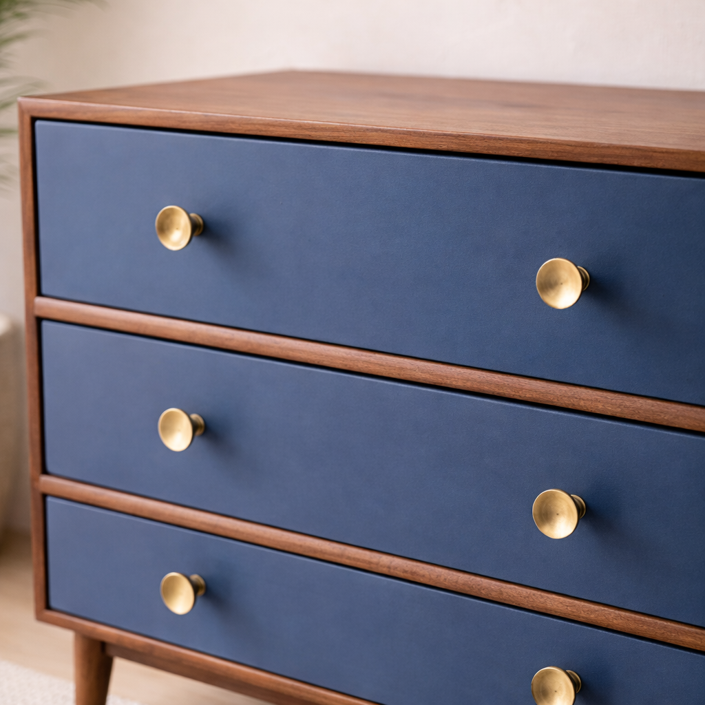 ARENA Dresser 3 Drawer Chest Acacia Wood  Light Honey Brown Finish ARENA