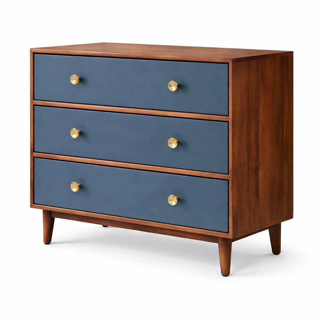 ARENA Dresser 3 Drawer Chest Acacia Wood  Light Honey Brown Finish ARENA
