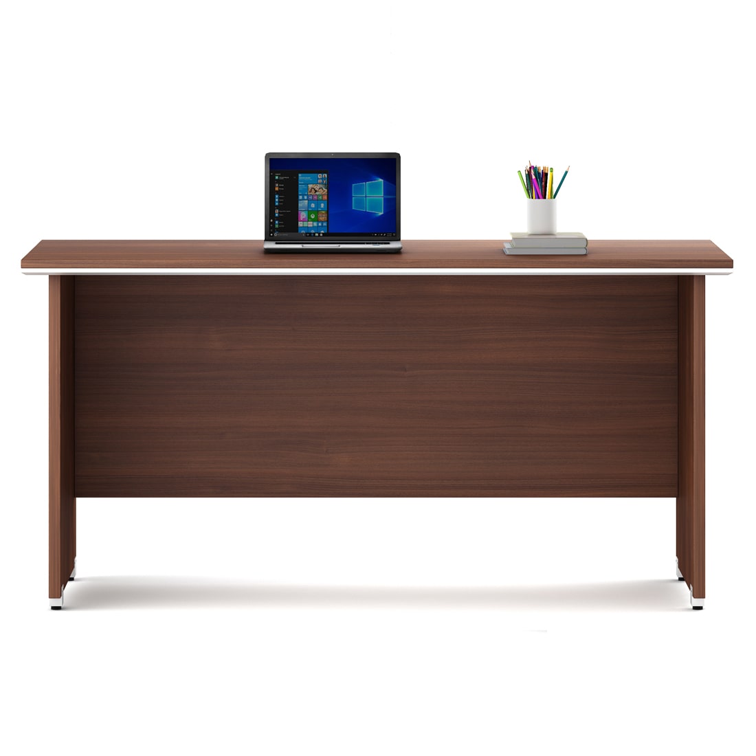 SPACEWOOD NOVA INTEGRA Office Table With 3 Drawer 1 Side Drawer Walnut Rigato