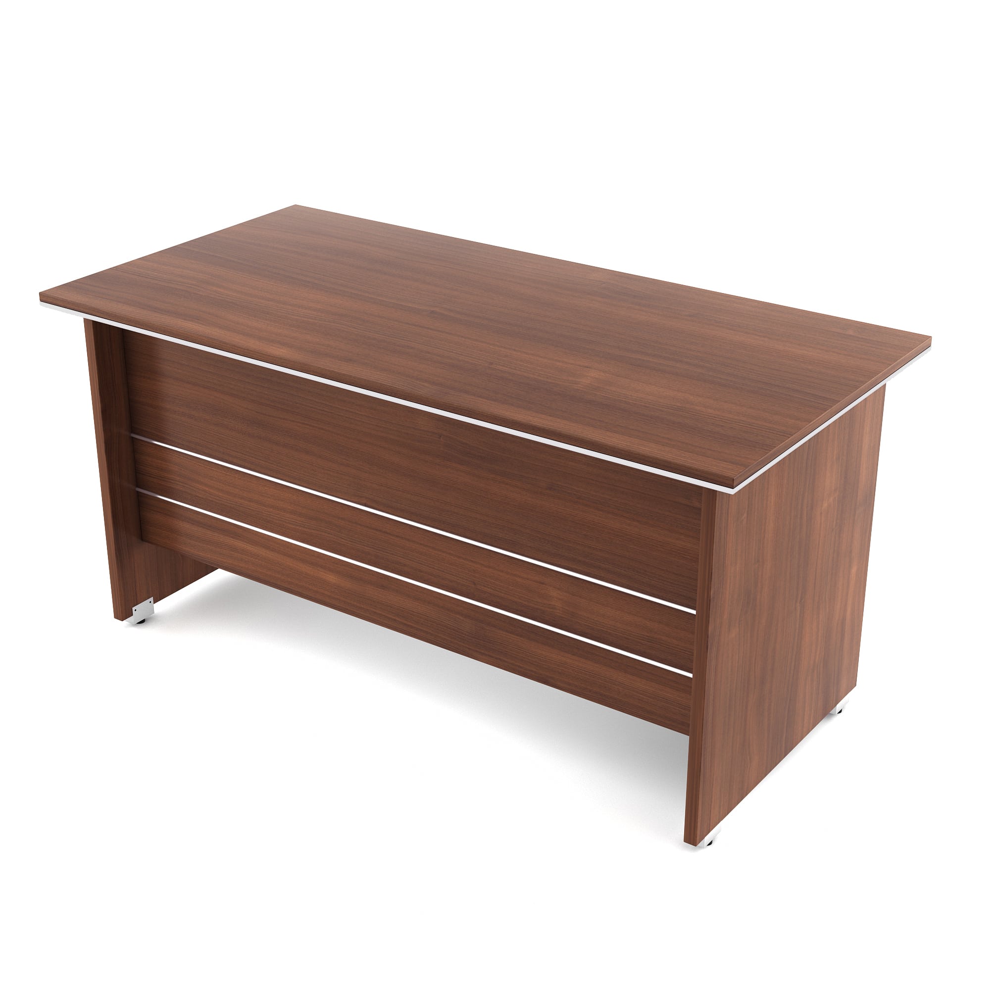 SPACEWOOD NOVA INTEGRA Office Table With 3 Drawer 1 Side Drawer Walnut Rigato