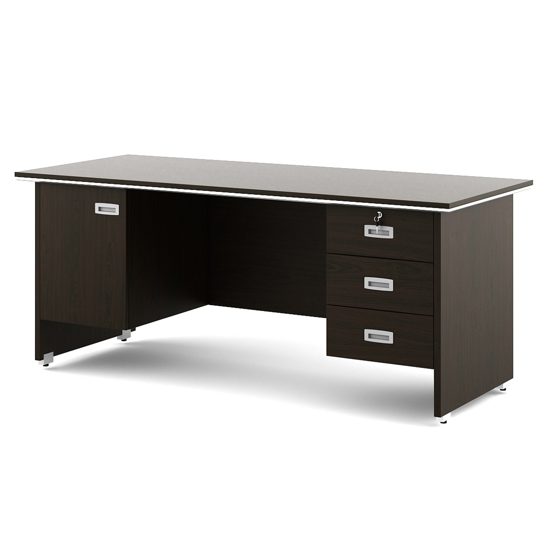 SPACEWOOD Office Table 3-Drawer 1-Side-Drawer NOVA INTEGRA 1800x900x750 Vermount Brown