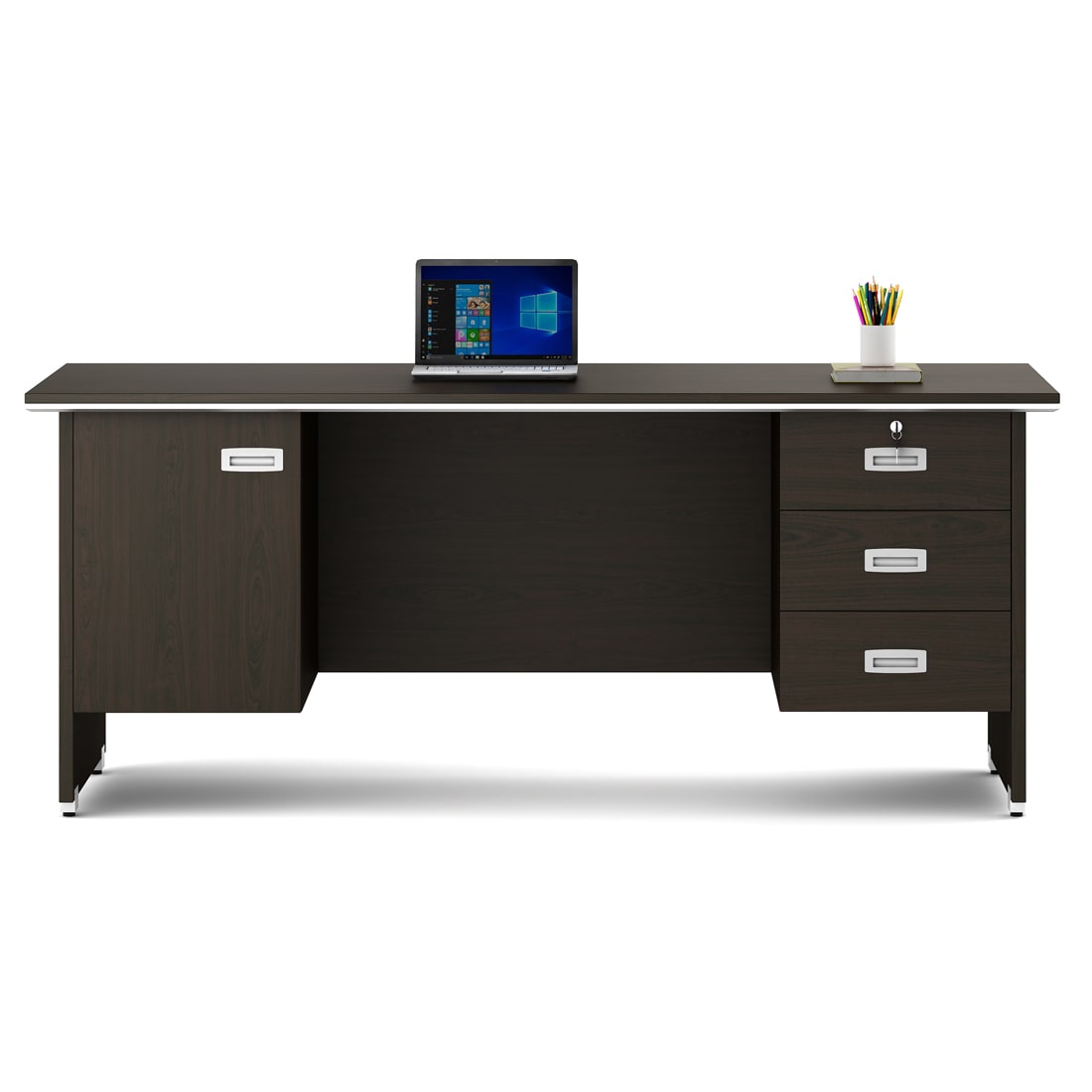 SPACEWOOD Office Table 3-Drawer 1-Side-Drawer NOVA INTEGRA 1800x900x750 Vermount Brown