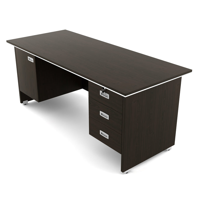 SPACEWOOD Office Table 3-Drawer 1-Side-Drawer NOVA INTEGRA 1800x900x750 Vermount Brown