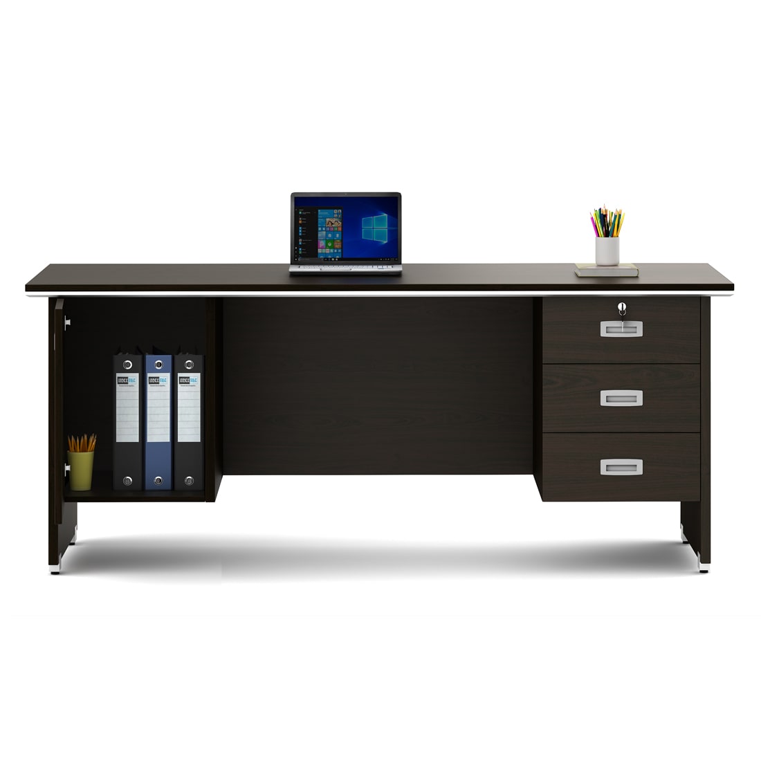 SPACEWOOD Office Table 3-Drawer 1-Side-Drawer NOVA INTEGRA 1800x900x750 Vermount Brown