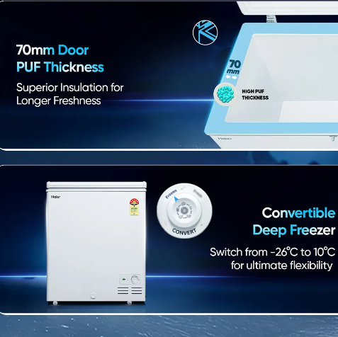 HAIER DEEP FREEZER HFC-145SM5  145 LTRS HAIER