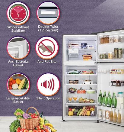 LG REFRIGERATOR-FF-DD  GL-T432APZY  SHINY STEEL 437 LTRS LG