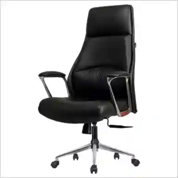 ARENA High Back Chair Stan Leather-Pvc Aliminum Handle Black