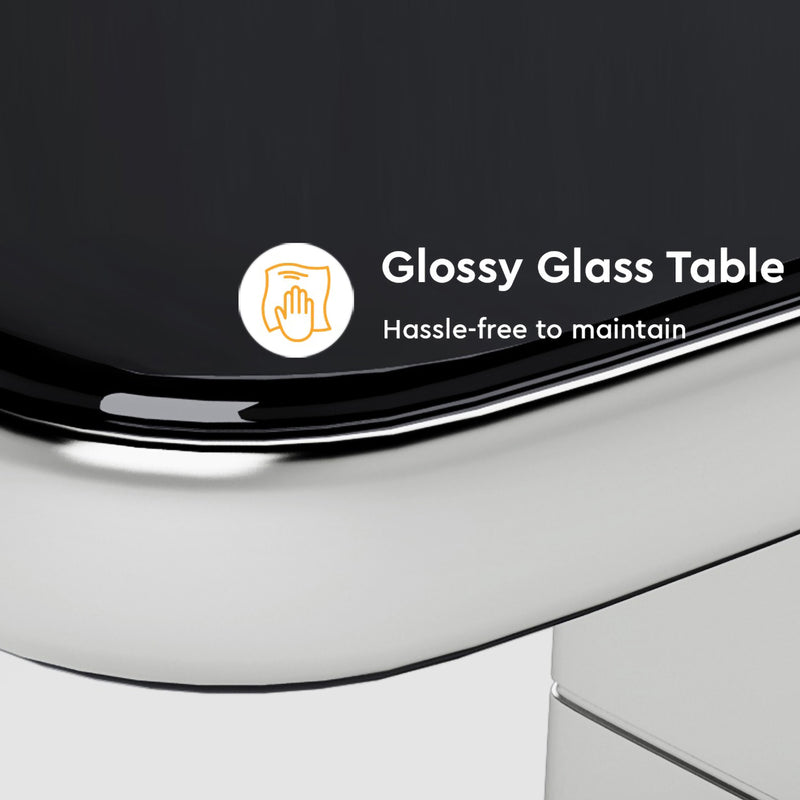 GODREJ Neo Apple 6 Seater Dining Set Tempered Glass Top, Chrome