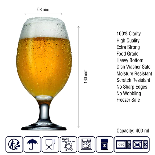 OoNA Bistro Beer Stemware 400ml Pack of 6