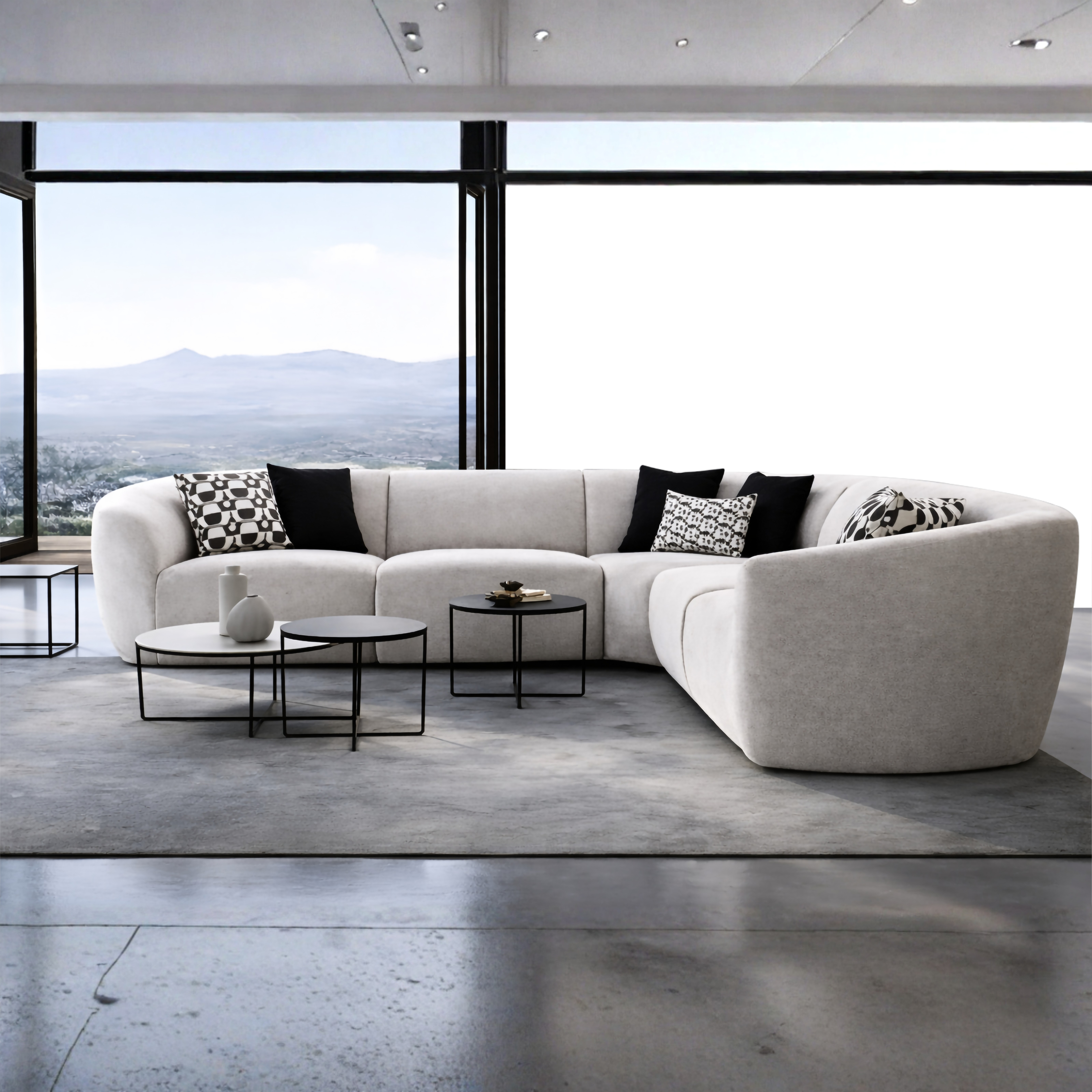 ARENA CORNER SOFA SET PALM SPRINGS (RH+1+C+1+LH) AR738-2 BROWN ARENA