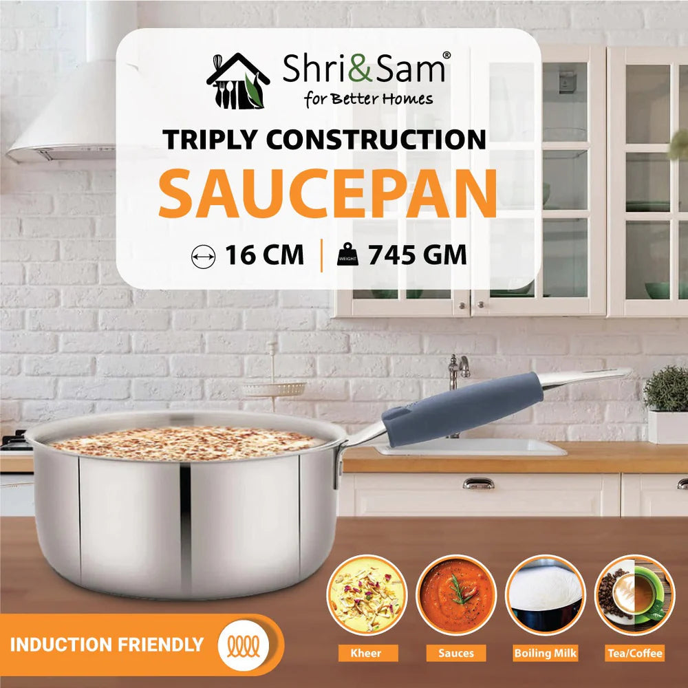 SHRI & SAM JHC-311-4- SS COOKWARE TRIPLY S/4 SET SHRI & SAM