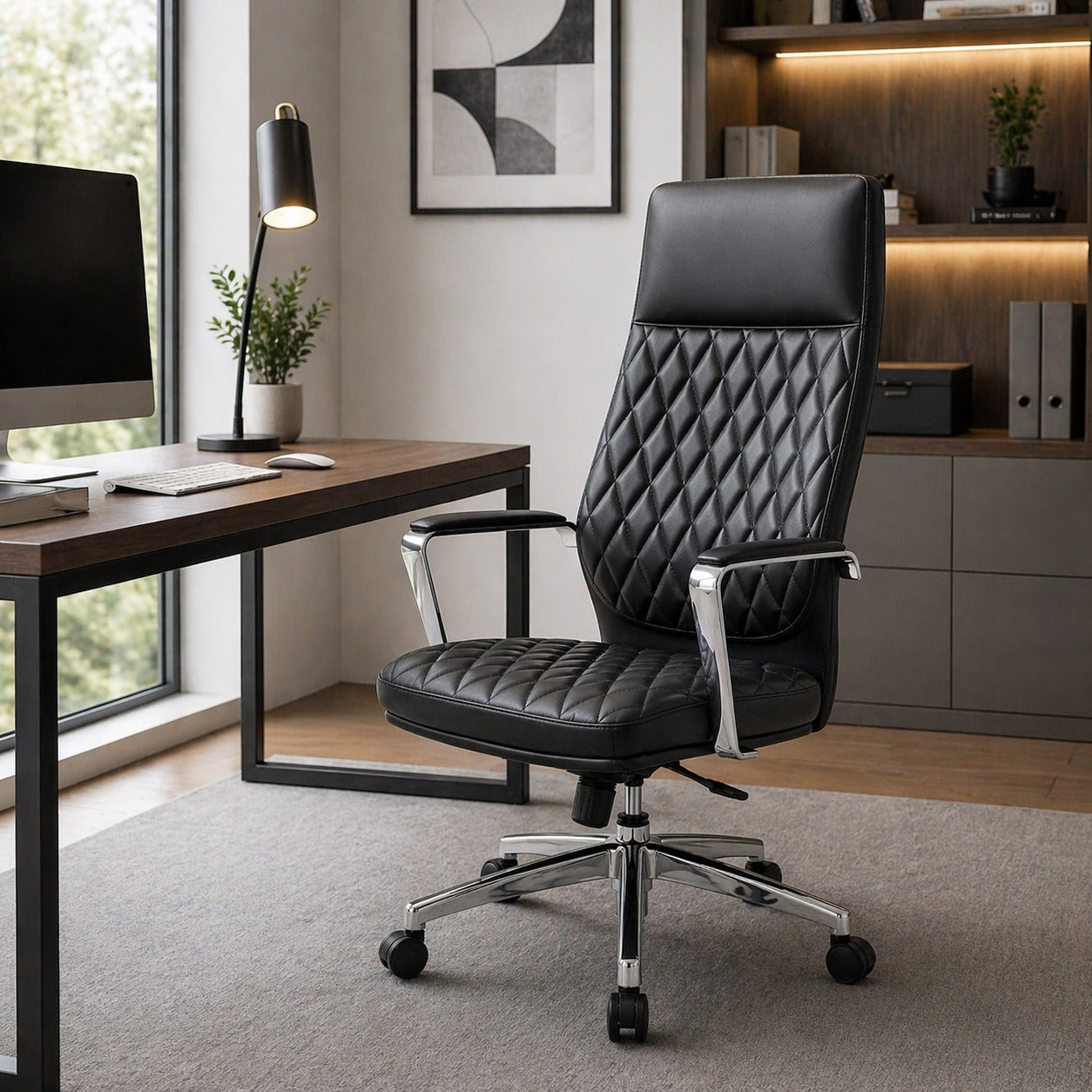 ARENA EXECUTIVE CHAIR KRISS KROSS BLACK HB  REVOLVING ARENA