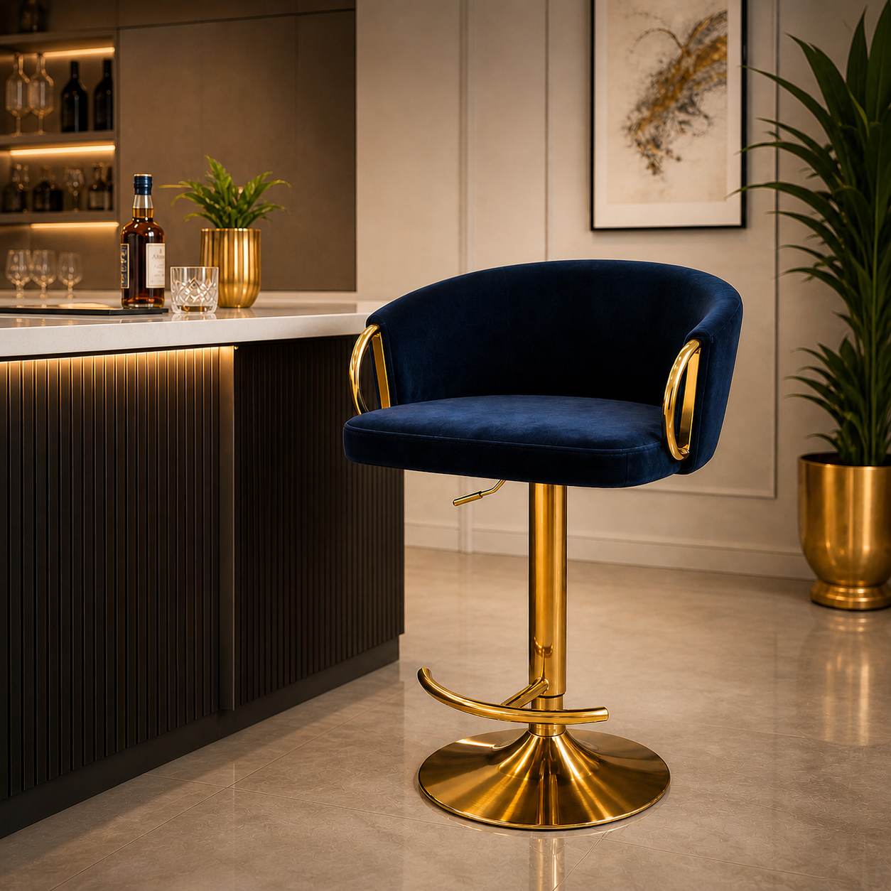 ARENA Bolzano Blue Bar Stool ARENA