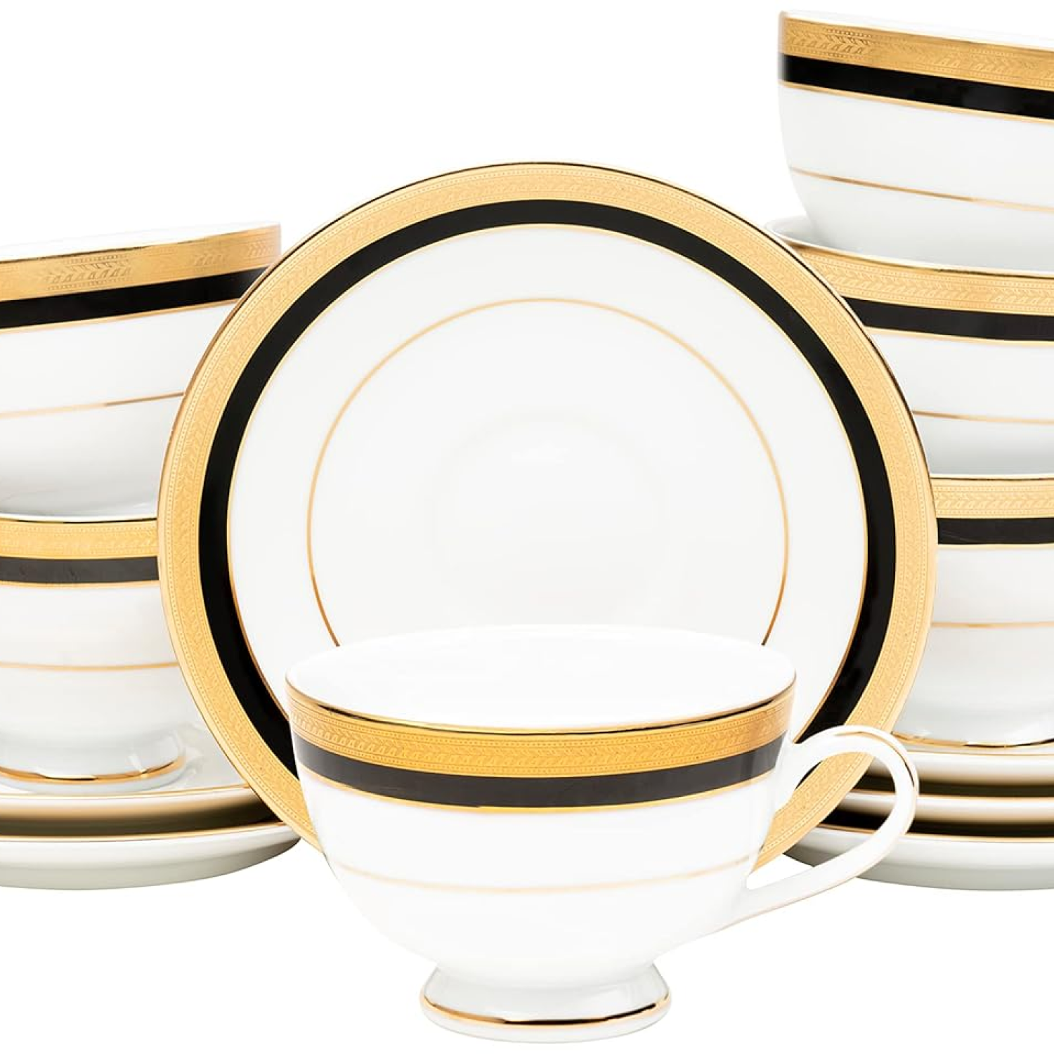 Dankotuwa Porcelain 24k Gold Luxury Cup and Saucer Set for Tea Coffee