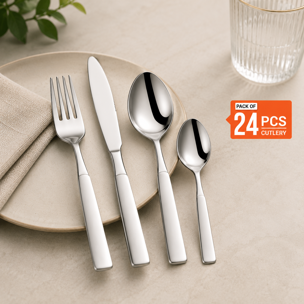 SHRI & SAM JFCH- 2110-24B/ CP DOWN CUTLERY 24PCS JEWEL SHRI & SAM