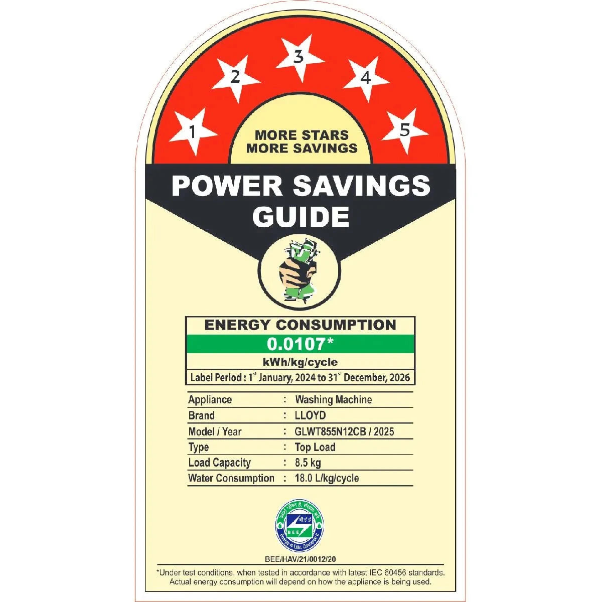 LLOYD FULLY AUTOMATIC GLWT855N12CB   8.5 KG LLOYD